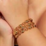 BRACELETE COM ESFERAS - BANHO OURO AMARELO - Imagem 2