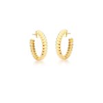 MEIA ARGOLA ESTILO MOLA RIGIDA - BANHO OURO AMARELO