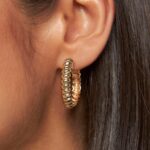 MEIA ARGOLA ESTILO MOLA RIGIDA - BANHO OURO AMARELO - Imagem 2