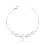 PULSEIRA ESTRELAS COM ZIRCONIAS - RODIO BRANCO