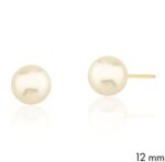 BRINCO PEROLA SHELL 12MM - BANHO OURO AMARELO