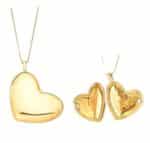 RELICARIO FORMATO CORAÇÃO COM CORRENTE - BANHO OURO AMARELO