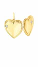 RELICARIO FORMATO CORAÇÃO COM CORRENTE - BANHO OURO AMARELO - Imagem 2