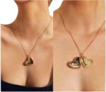 RELICARIO FORMATO CORAÇÃO COM CORRENTE - BANHO OURO AMARELO - Imagem 3