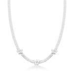 CHOKER MALHA FITA - RODIO BRANCO