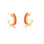 MEIA ARGOLA COM ESMALTE - BANHO EM OURO