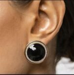 BRINCO BOTÃO LUXO - BANHO DE OURO AMARELO - Imagem 2