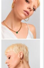 ARGOLÃO TEXTURA DE ESCAMA - BANHO DE OURO AMARELO - Imagem 3