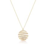 CORRENTE E PINGENTE MANDALA LUXO COM ZIRCONIAS - BANHO EM OURO AMARELO