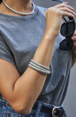 PULSEIRA 3 VOLTAS MOLA  - RODIO BRANCO - Imagem 3