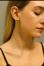 BRINCO DE FRANJA MEDIO - BANHO DE OURO AMARELO - Imagem 2