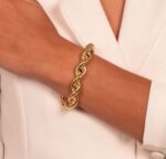 PULSEIRA MALHA CORDA ( CORDÃO BAIANO ) - BANHO E OURO AMARELO - Imagem 2