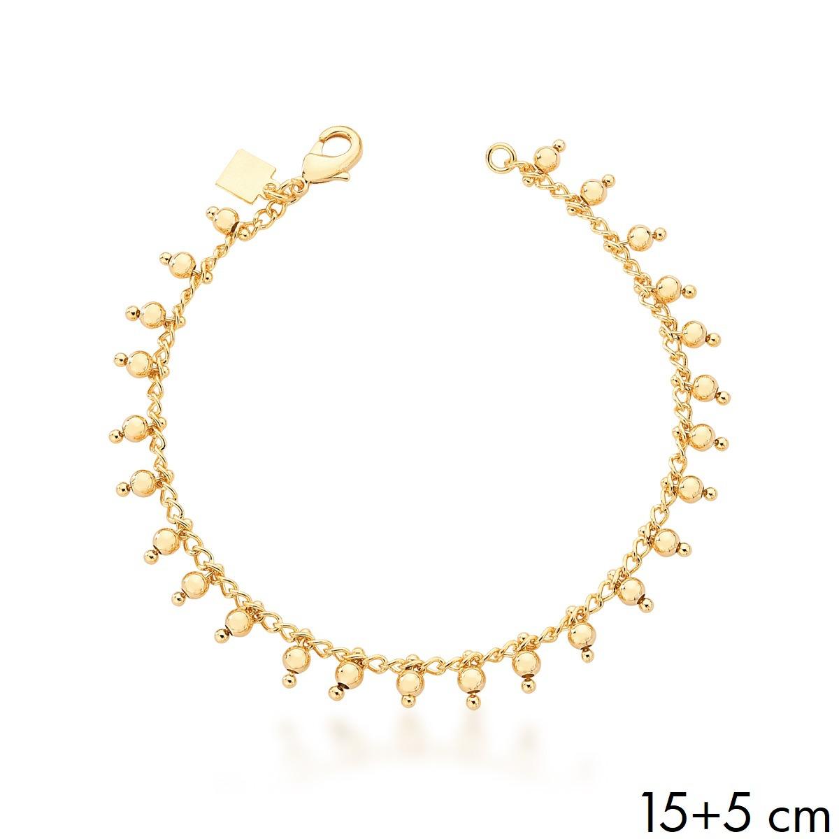 15356264859-6296.jpg PULSEIRA ESFERAS BABY - BANHO DE OURO AMARELO - Imagem 1