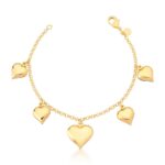 PULSEIRA BERLOQUEIRA DE CORAÇÃO - BANHO EM OURO AMARELO