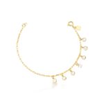 PULSEIRA COM PINGENTES - BANHO DE OURO AMARELO