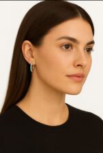 ARGOLA COM ESMALTE AZUL - BANHO EM OURO AMARELO - Imagem 2