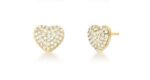 BRINCO PAVE FORMATO CORAÇÃO - BANHO EM OURO AMARELO