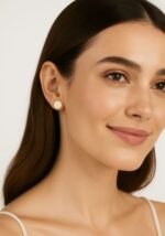 BRINCO PAVE REDONDO - BANHO EM OURO AMARELO - Imagem 2