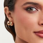 MEIA ARGOLA BOJUDA P - BANHO EM OURO AMARELO - Imagem 2