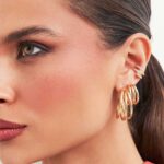 MEIA ARGOLA 5 VOLTAS - BANHO EM OURO AMARELO - Imagem 2