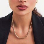 COLAR COM TUBOS 4MM - BANHO EM OURO AMARELO - Imagem 2