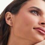 CONJUNTO GOTA IMPERATRIZ NA COR TURMALINA ROSA - BANHO EM OURO AMARELO - Imagem 2