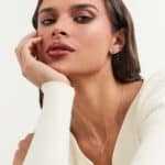 CONJUNTO GOTA IMPERATRIZ NA COR VERDE TURMALINA PARAIBA - BANHO EM OURO AMARELO - Imagem 4