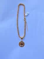 COLAR MALHA PIPOCA COM PINGENTE ARVORE DA VIDA - BANHO EM OURO AMARELO - Imagem 2