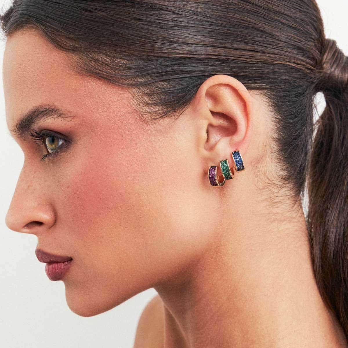 15363008096-6871u-2.jpg ARGOLA PAVE ZIRCONIAS ROSAS - BANHO EM OURO AMARELO - Imagem 1