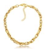 COLAR 3 ELOS ENTRELAÇADOS - BANHO EM OURO AMARELO