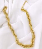 COLAR 3 ELOS ENTRELAÇADOS - BANHO EM OURO AMARELO - Imagem 2