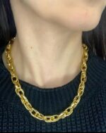 COLAR 3 ELOS ENTRELAÇADOS - BANHO EM OURO AMARELO - Imagem 4