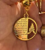 COLAR  MALHA PIPOCA PINGENTE PAI NOSSO - BANHO EM OURO AMARELO - Imagem 3