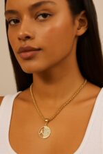 COLAR  MALHA PIPOCA PINGENTE PAI NOSSO - BANHO EM OURO AMARELO - Imagem 4