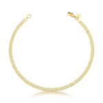 TORNOZELEIRA MALHA FITA - BANHO EM OURO AMARELO