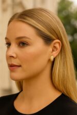 ARGOLA BOJUDA PAVE DE ZIRCONIAS - BANHO EM OURO AMARELO - Imagem 2