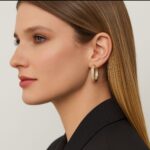 ARGOLA OVAL PAVE - BANHO EM OURO AMARELO - Imagem 3