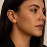 BRINCO LOBULO QUADRADO PAVE DE ZIRCONIAS - BANHO EM OURO AMARELO - Imagem 3