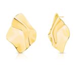 BRINCO ABSTRATO LUXO - BANHO EM OURO AMARELO