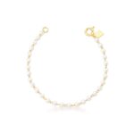 PULSEIRA DE PÉROLAS DELICADAS - BANHO DE OURO AMARELO